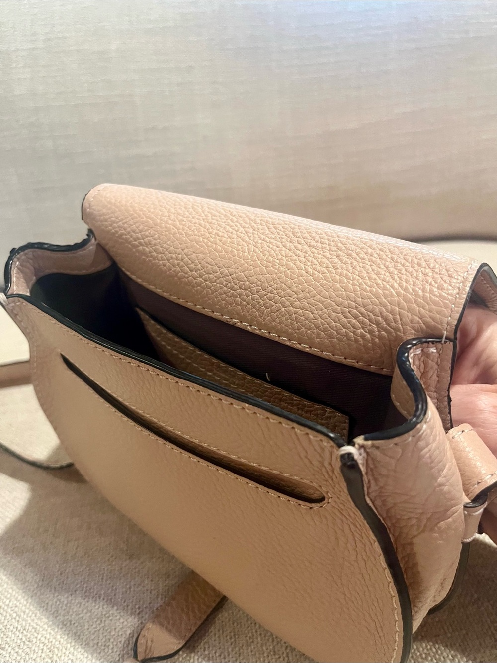 Chloe Marcie Small Pebbled Leather Crossbody in Dusty Pink with dust bag - Picture 5 of 11